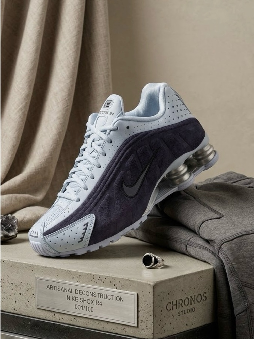 Nike Shox R4 Imperial Purple Celestine Blue HQ7739-500 Womens Size 7 NIB